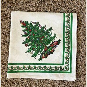 4  Extra Large Spode Christmas Tree Napkins Textured Cotton Blend 20 x 20